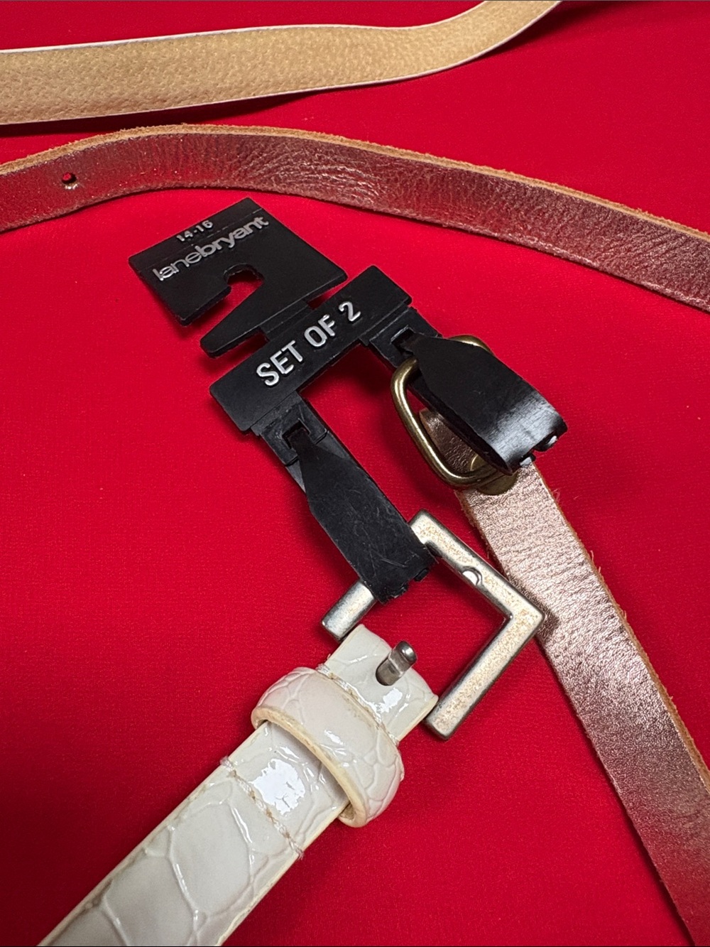 Lane Bryant 1X (14-16) vintage pair of leather belts! NWT!